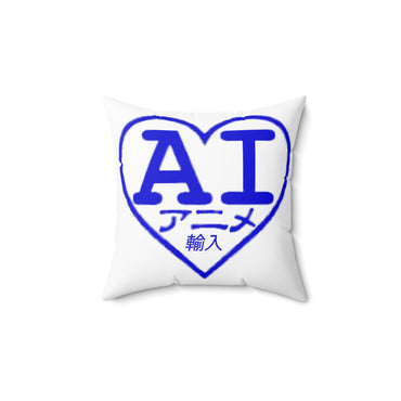 2001 Anime Imports Logo Blue & Japan Spun Polyester Square Pillow