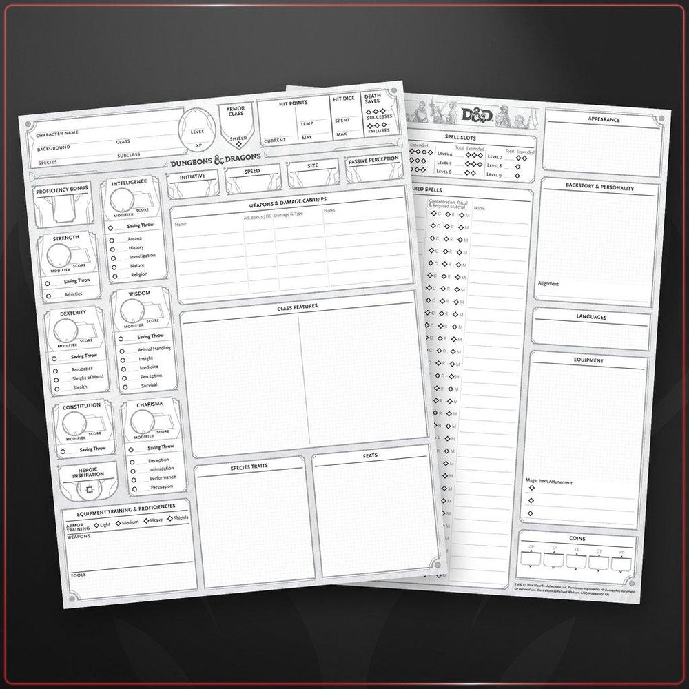 D&D: 2024 Character Sheets (ONLINE ORDER ONLY)