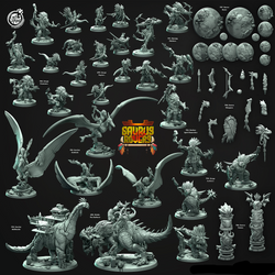 3D Printed Cast n Play Unega Protectors Saurus Rovers Set 28mm 32mm D&D (Online Only)