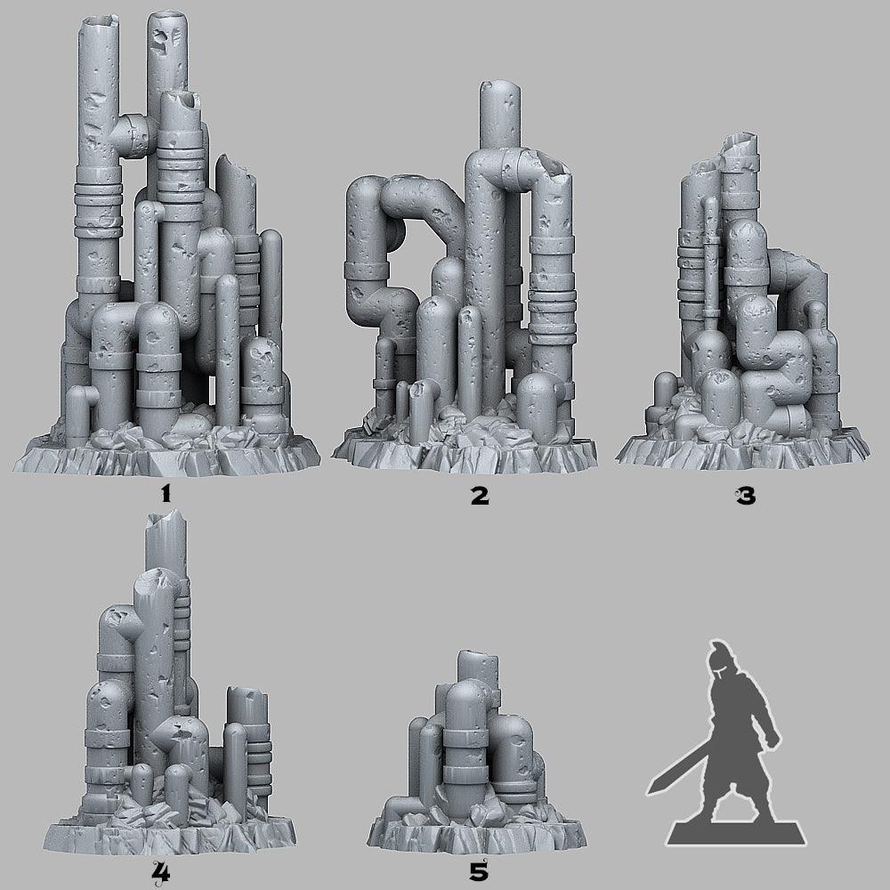 3D Printed Fantastic Plants and Rocks Neglected Martian Pipeworks 28mm - 32mm D&D Wargaming (Online Only)