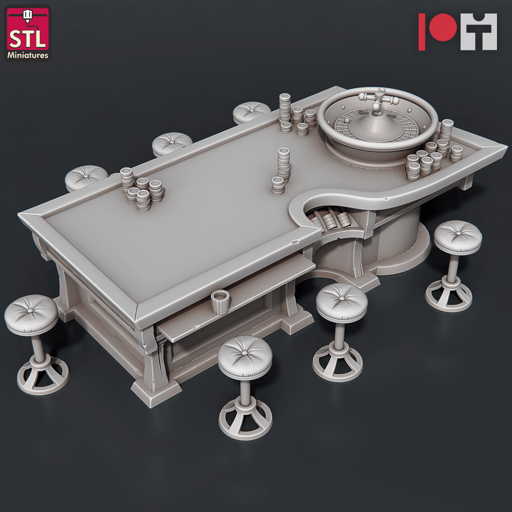 3D Printed STL Miniatures Casino 28 - 32mm War Gaming D&D (Online Only)