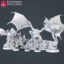 3D Printed STL Miniatures Dragon Hunters Set | 28 - 32mm War Gaming D&D (Online Only)