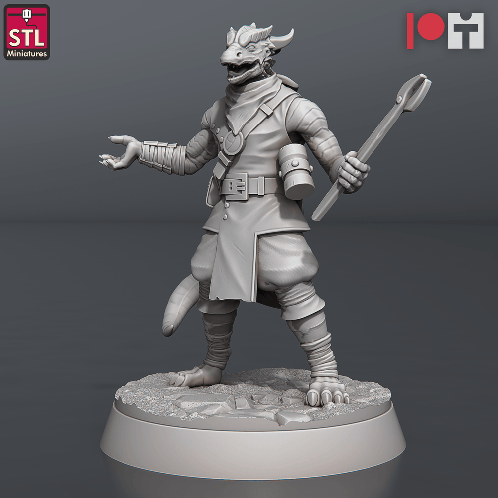 3D Printed STL Miniatures Dragonborn Blacksmith Set 28 - 32mm War Gaming D&D (Online Only)