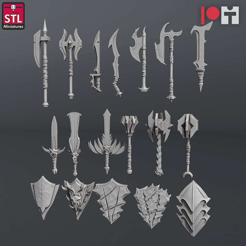 3D Printed STL Miniatures Dragonborn Blacksmith Set 28 - 32mm War Gaming D&D (Online Only)