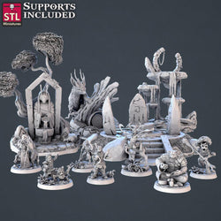 3D Printed STL Miniatures Forest Protectors Set 28 - 32mm War Gaming D&D (Online Only)