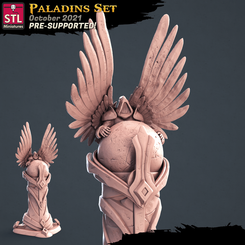 3D Printed STL Miniatures Paladin Set 28 - 32mm War Gaming D&D (Online Only)
