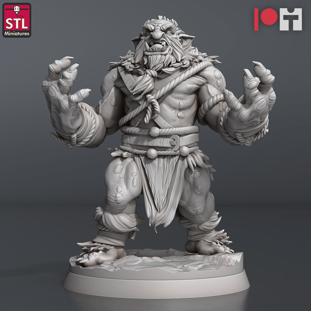 3D Printed STL Miniatures Snow Trolls Set 28 - 32mm War Gaming D&D (Online Only)