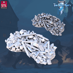 3D Printed STL Miniatures The Frost City Debris 28 - 32mm War Gaming D&D (Online Only)