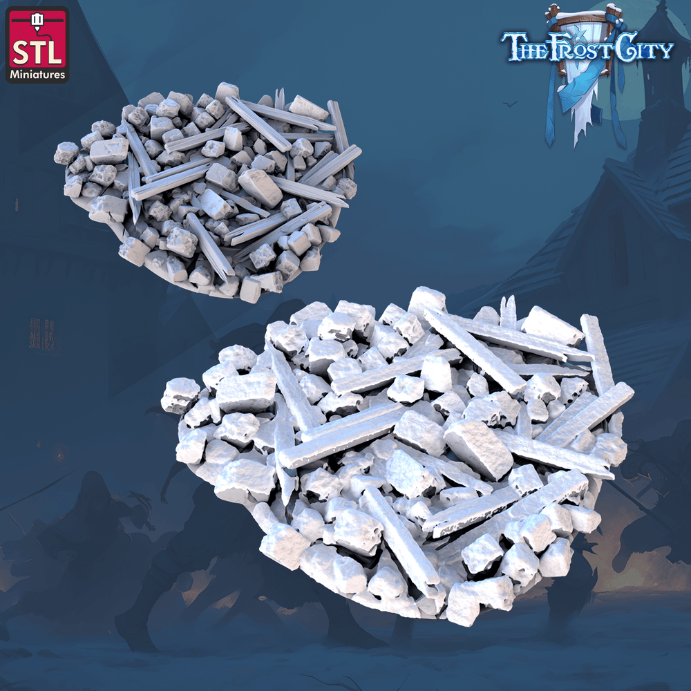 3D Printed STL Miniatures The Frost City Debris 28 - 32mm War Gaming D&D (Online Only)