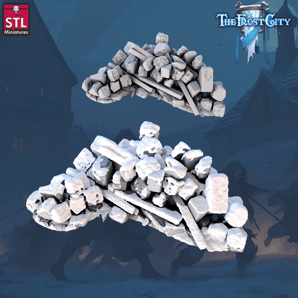 3D Printed STL Miniatures The Frost City Debris 28 - 32mm War Gaming D&D (Online Only)