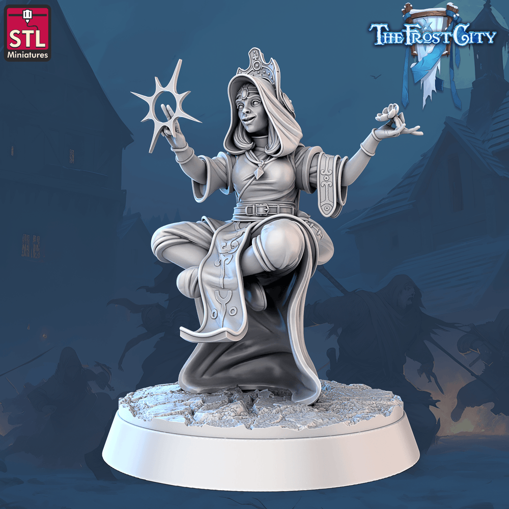3D Printed STL Miniatures The Frost City Mages 28 - 32mm War Gaming D&D (Online Only)
