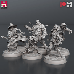 3D Printed STL Miniatures Zombie Set 28 - 32mm War Gaming D&D (Online Only)