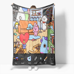 BT21 Flannel Fleece Throw Cosplay Blanket (Online Order Only)