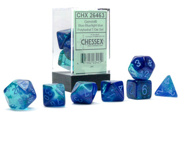 Chessex Gemini Blue-Blue/Light Blue 7 Die Set