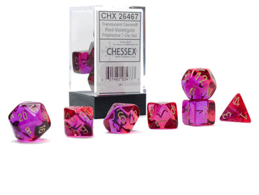 Chessex Gemini Translucent Red-Violet/Gold 7 Die Set