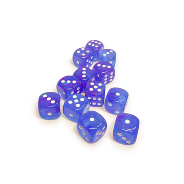 CHX27767 Aura Nebula Dice Luminary with White Pips D6 16mm (5/8in) Pack of 12 (ONLINE ORDER ONLY)