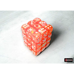 CHX27953 Dahlia Festive Luminary Dice with White Pips D6 12mm (1/2in) Pack of 36 (ONLINE ORDER ONLY)