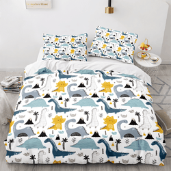 Cartoon Dinosaur Cosplay Bedding Sets Quilt Cover Without Filler (Online Order Only)