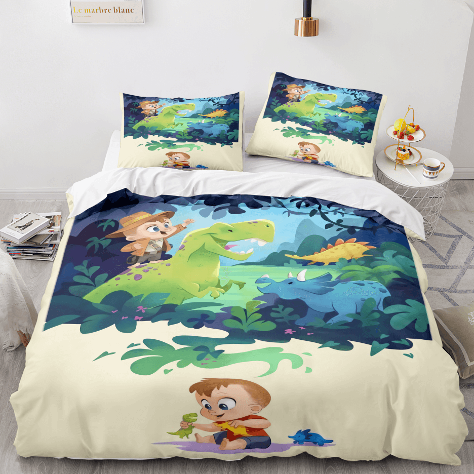 Cartoon Dinosaur Cosplay Bedding Sets Quilt Cover Without Filler (Online Order Only)