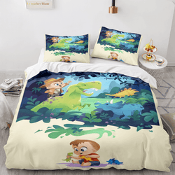 Cartoon Dinosaur Cosplay Bedding Sets Quilt Cover Without Filler (Online Order Only)