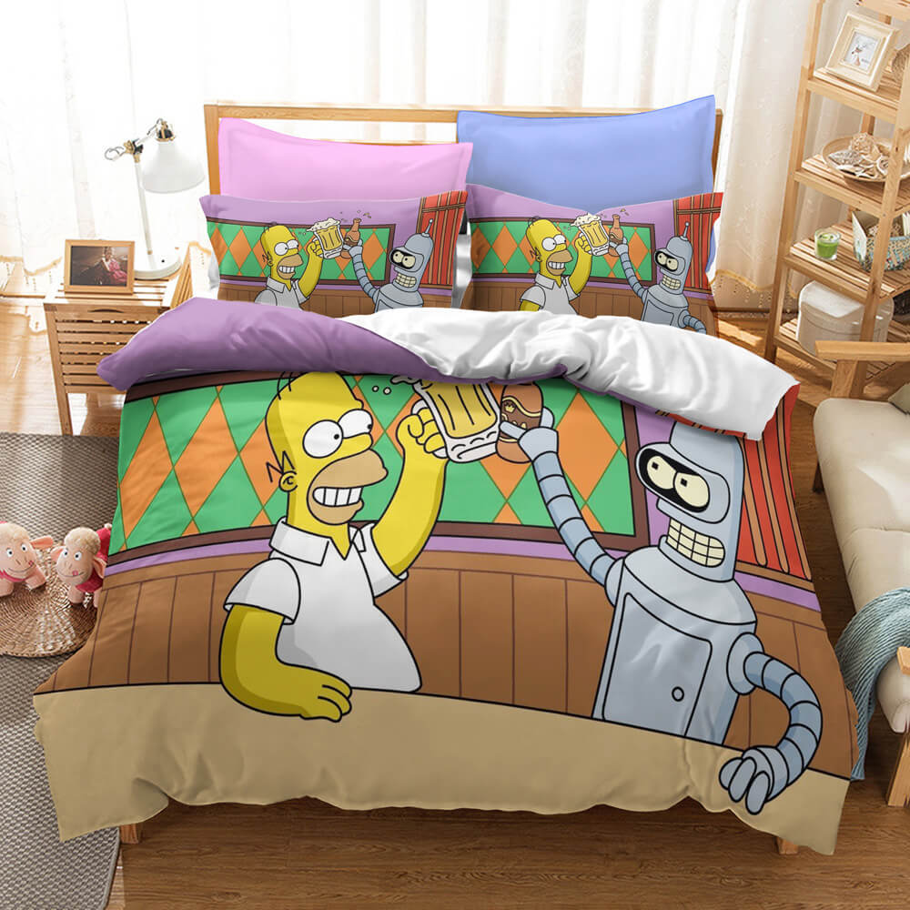 Cartoon The Simpsons Cosplay Bedding Set Quilt Cover Without Filler (Online Order Only)