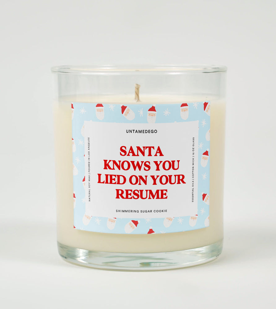 Santa Knows You Lied on Your Resume | Funny Christmas Candle (ONLINE ORDER ONLY)