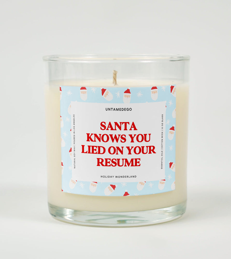 Santa Knows You Lied on Your Resume | Funny Christmas Candle (ONLINE ORDER ONLY)