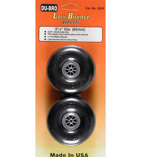 DUB325R Low Bounce Smooth Wheels 3.25in (2) Du-Bro (ONLINE ORDER ONLY)