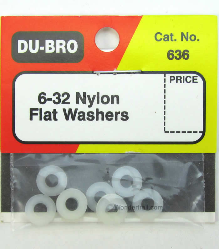 DUB636 6/32 Nylon Washers Dubro (ONLINE ORDER ONLY)