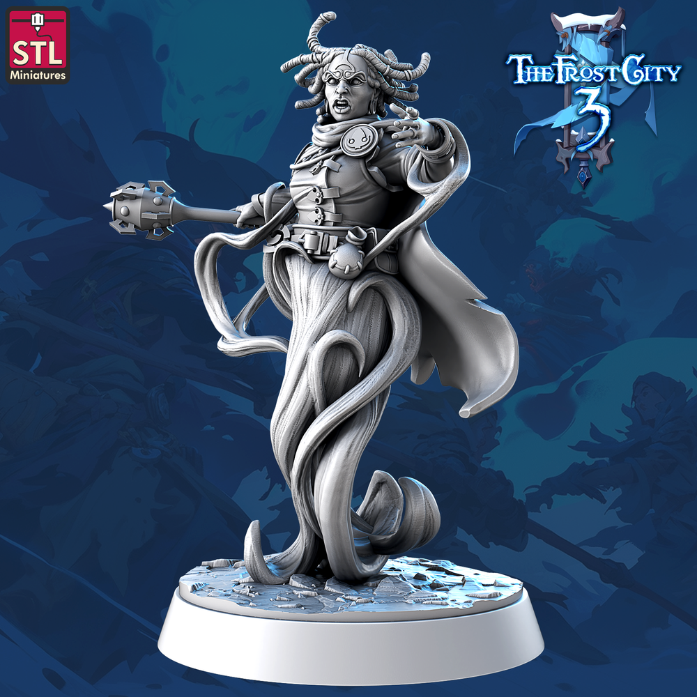 3D Printed STL Miniatures Mages Set Core Characters The Frost City 3 28 - 32mm War Gaming D&D (Online Only)