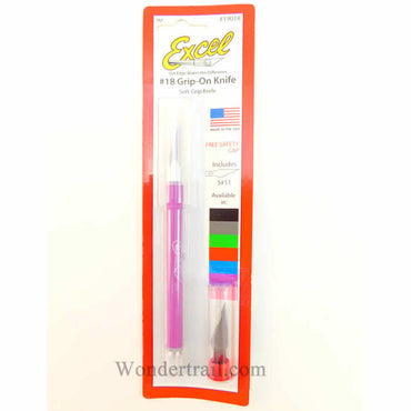 EXL19018 Soft Handle Grip on Non-Roll Knife with Safety Cap and 5 Blades Color Varies (ONLINE ORDER ONLY)