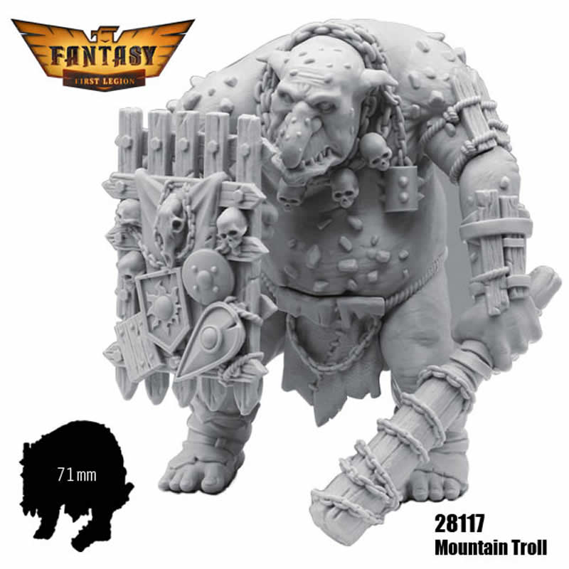 FLM28117 Mountain Troll Figure Kit 28mm Heroic Scale Miniature Unpainted (ONLINE ORDER ONLY)