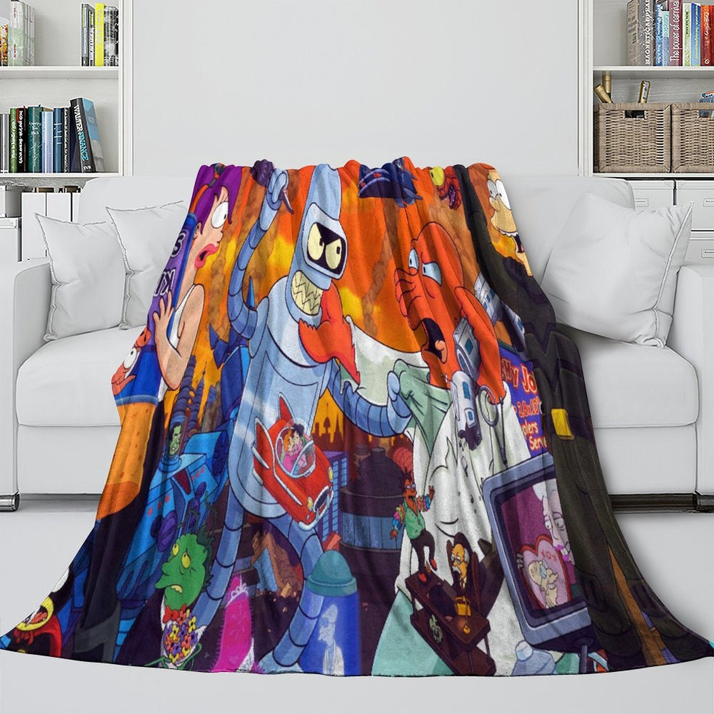 Futurama Blanket Flannel Fleece Throw Room Decoration (Online Order Only)