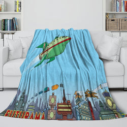 Futurama Blanket Flannel Fleece Throw Room Decoration (Online Order Only)