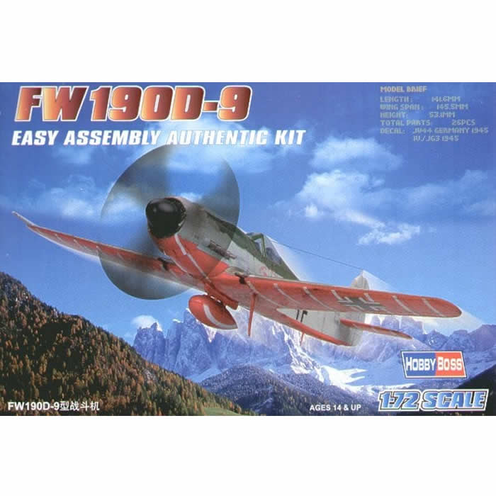 HBM80228 Focke Wulf Fw-190D-9 1/72 Scale Plastic Model Kit Hobby Boss (ONLINE ORDER ONLY)