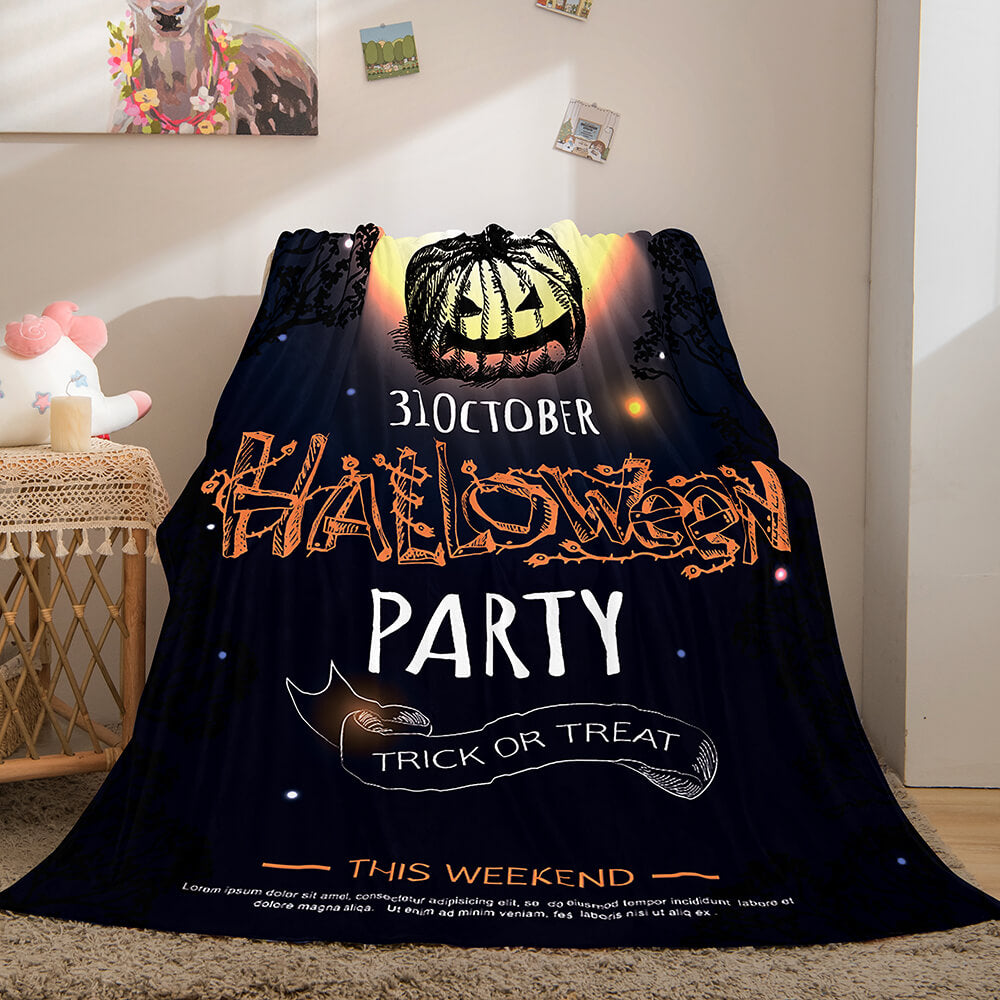 Halloween Castle Flannel Fleece Throw Cosplay Blanket (Online Order Only)
