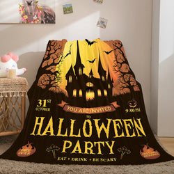 Halloween Castle Flannel Fleece Throw Cosplay Blanket (Online Order Only)