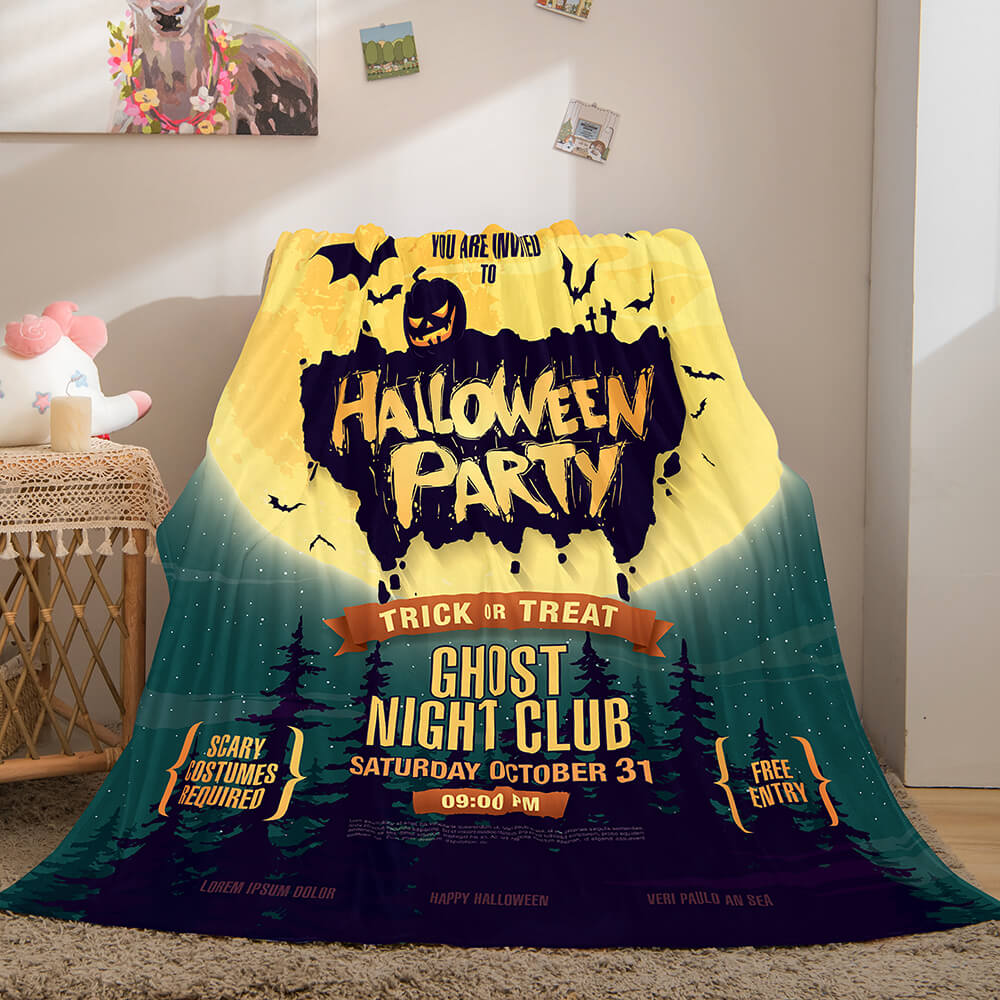 Halloween Castle Flannel Fleece Throw Cosplay Blanket (Online Order Only)