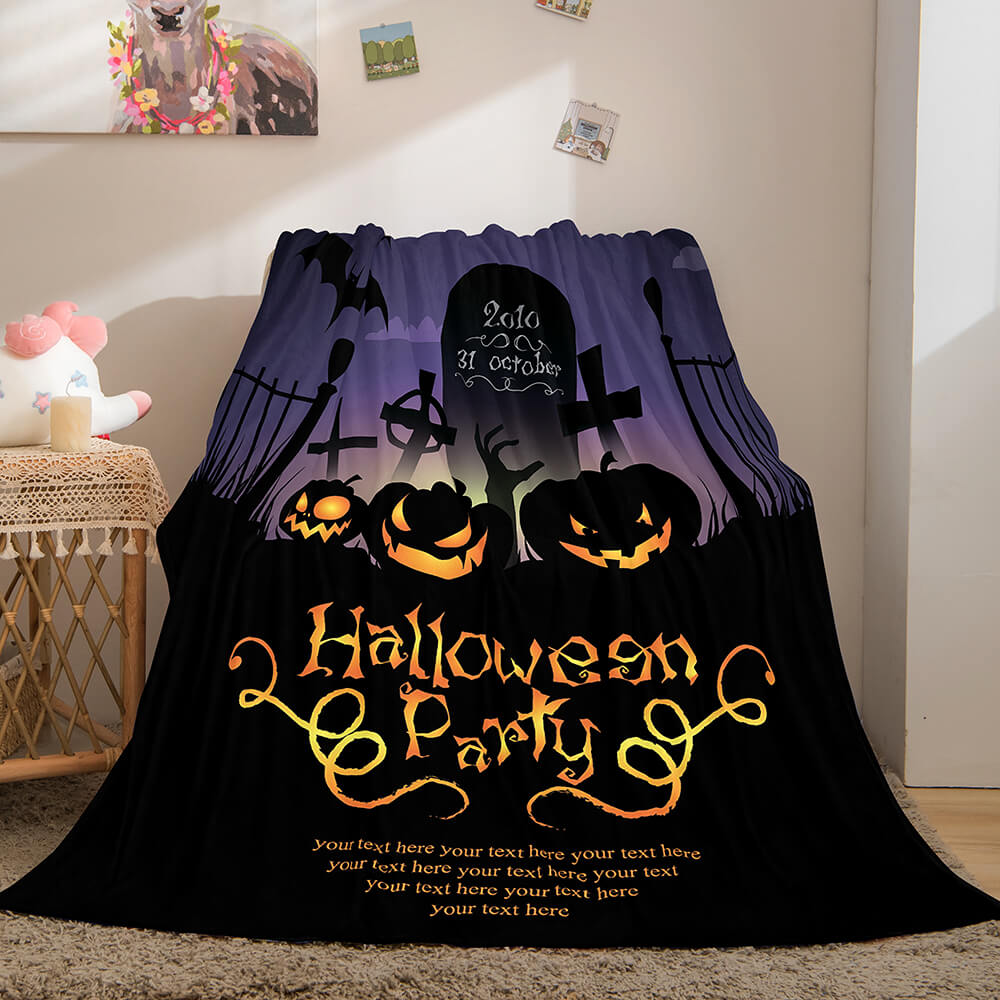 Halloween Castle Flannel Fleece Throw Cosplay Blanket (Online Order Only)