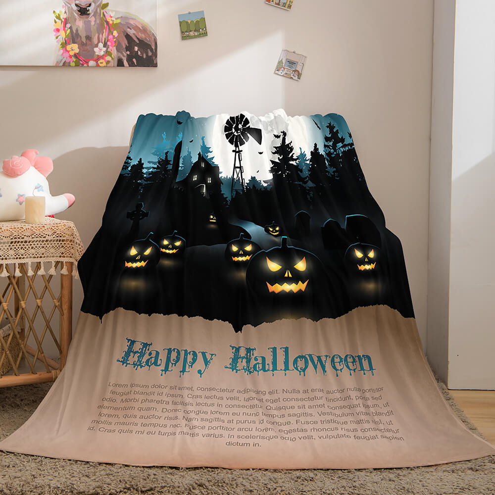 Halloween Castle Flannel Fleece Throw Cosplay Blanket (Online Order Only)