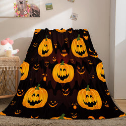 Halloween Pumpkin Flannel Fleece Throw Cosplay Blanket (Online Order Only)