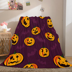 Halloween Pumpkin Flannel Fleece Throw Cosplay Blanket (Online Order Only)