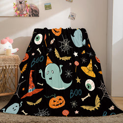 Halloween Pumpkin Flannel Fleece Throw Cosplay Blanket (Online Order Only)