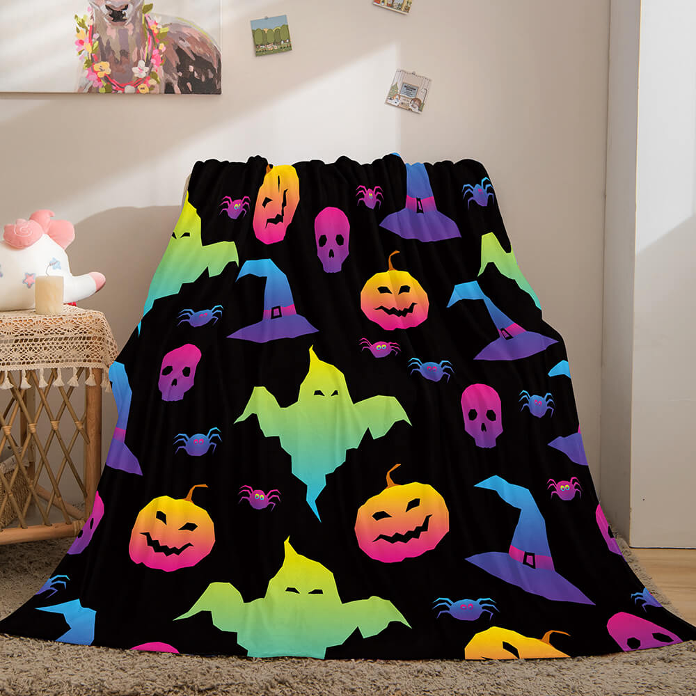 Halloween Pumpkin Flannel Fleece Throw Cosplay Blanket (Online Order Only)