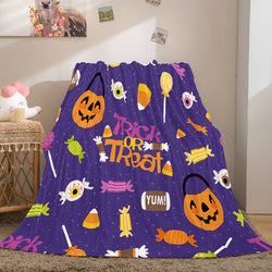 Halloween Pumpkin Flannel Fleece Throw Cosplay Blanket (Online Order Only)