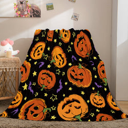 Halloween Pumpkin Flannel Fleece Throw Cosplay Blanket (Online Order Only)