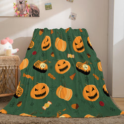 Halloween Pumpkin Flannel Fleece Throw Cosplay Blanket (Online Order Only)