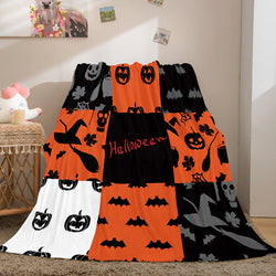 Halloween Pumpkin Flannel Fleece Throw Cosplay Blanket (Online Order Only)