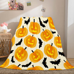Halloween Pumpkin Flannel Fleece Throw Cosplay Blanket (Online Order Only)