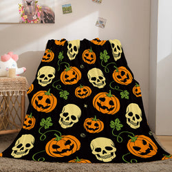 Halloween Pumpkin Flannel Fleece Throw Cosplay Blanket (Online Order Only)